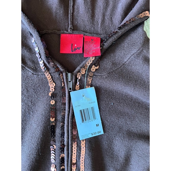 NWT authentic Y2K sequin zip up hoodie sweater - Picture 8 of 12